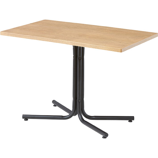 オーク天然木を使用したくつろぎのカフェテーブル 十字脚 長方形 100×60cm