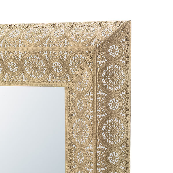 アンティークな風合いの装飾フレーム壁掛けミラー ゴールド/シルバー Lサイズ