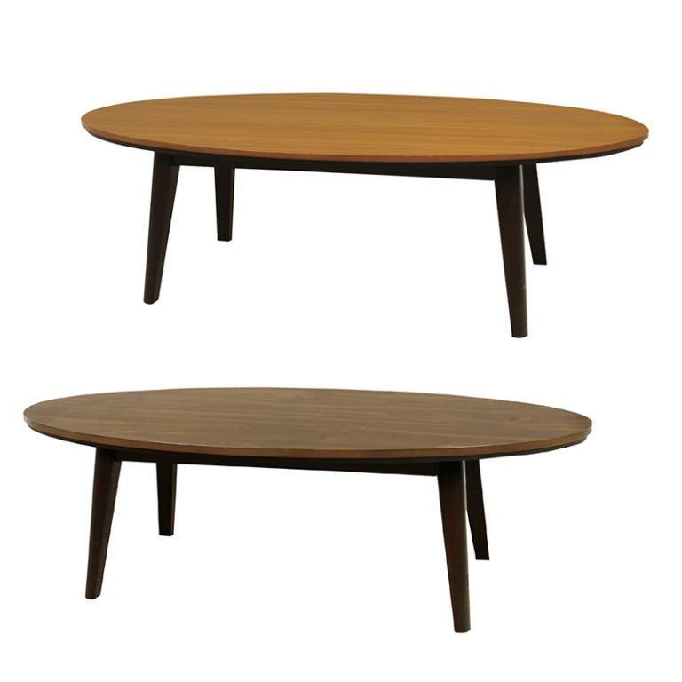 すっきりした楕円形のこたつテーブル オーバル型 即暖温風ヒーター おしゃれ 120×60cm