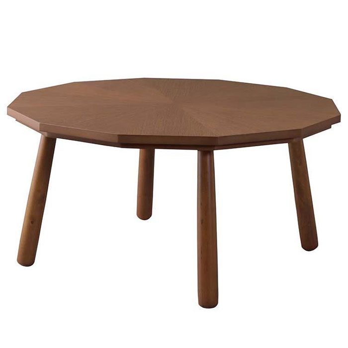 12角形のデザインこたつテーブル 天然木オーク 80×80cm
