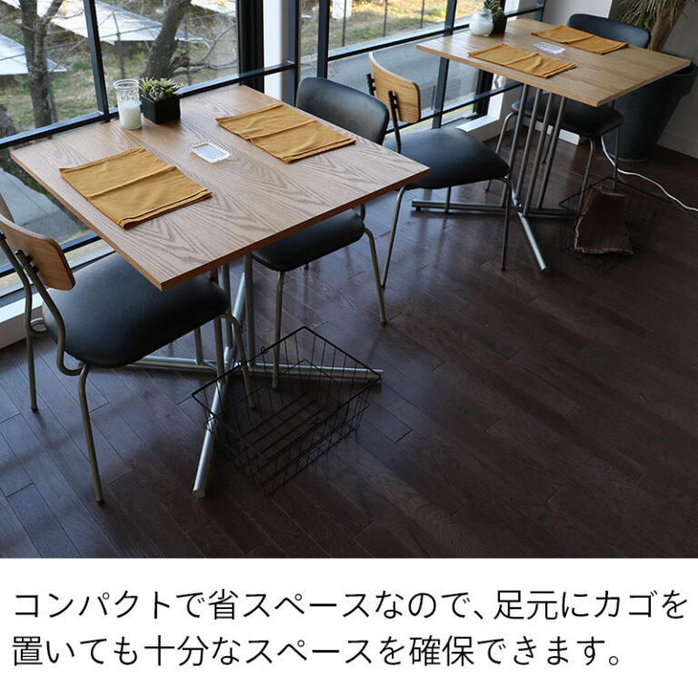 2人でゆったりくつろげるカフェテーブル 75cmスクエア型 正方形 ナチュラル/ブラウン
