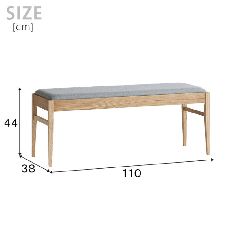 北欧調ダイニング4点セット(テーブル＋チェア2脚＋ベンチ) 135×80cm
