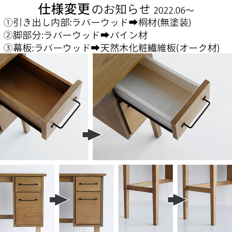 1人暮らしや新生活に。素材の自然な風合いを生かしたコンパクトな木製デスク ラスティック