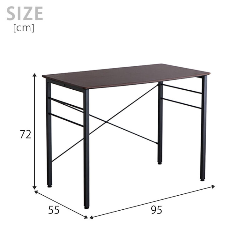 シンプルワークデスク ブラウン色 S字フック2個付き